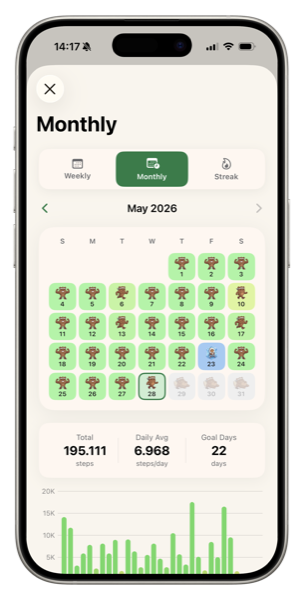 Streak calendar screen